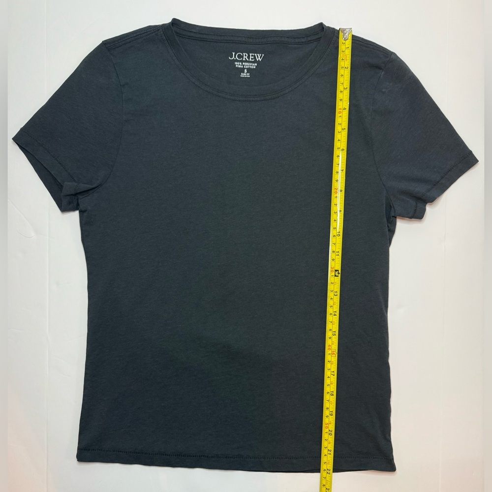 J. Crew Pima Cotton Slim-Fit T-shirt Short Sleeve Black Size S - Picture 4 of 6